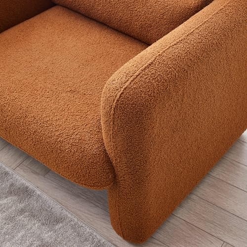Cream Lambskin Sherpa Fabric Accent Chair L5847