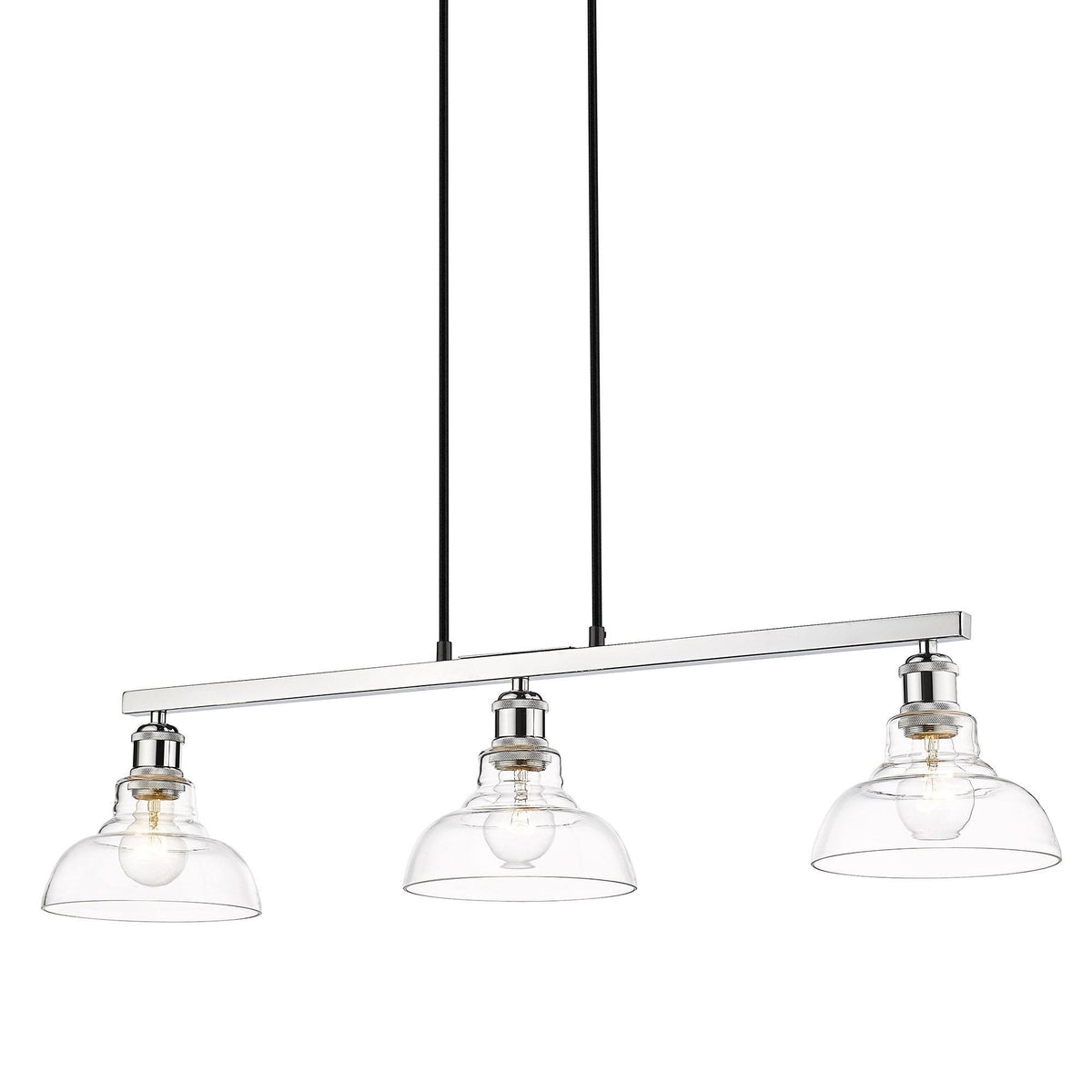 Matte Black 3 Light Semi-Flush M6258