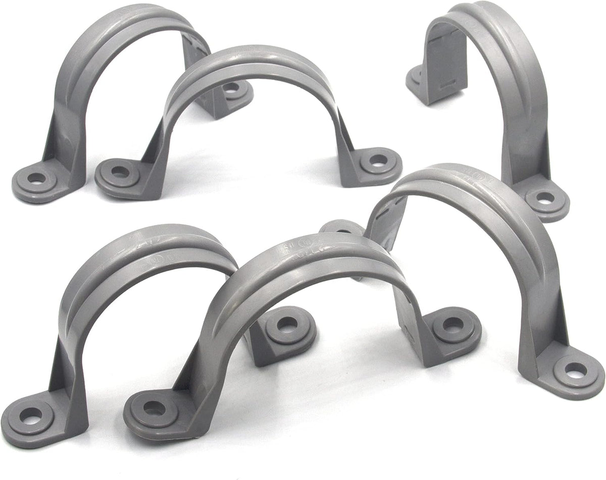 6pcs 1-1/2 Inch PVC Pipe Straps, 2 Holes Plastic Conduit Strap S67368