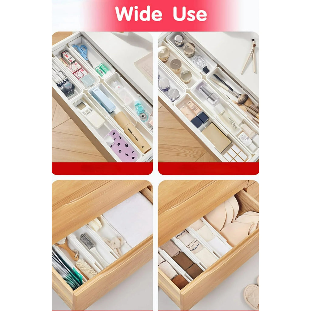 White 4pack Expandable Drawer Organizer Trays A318