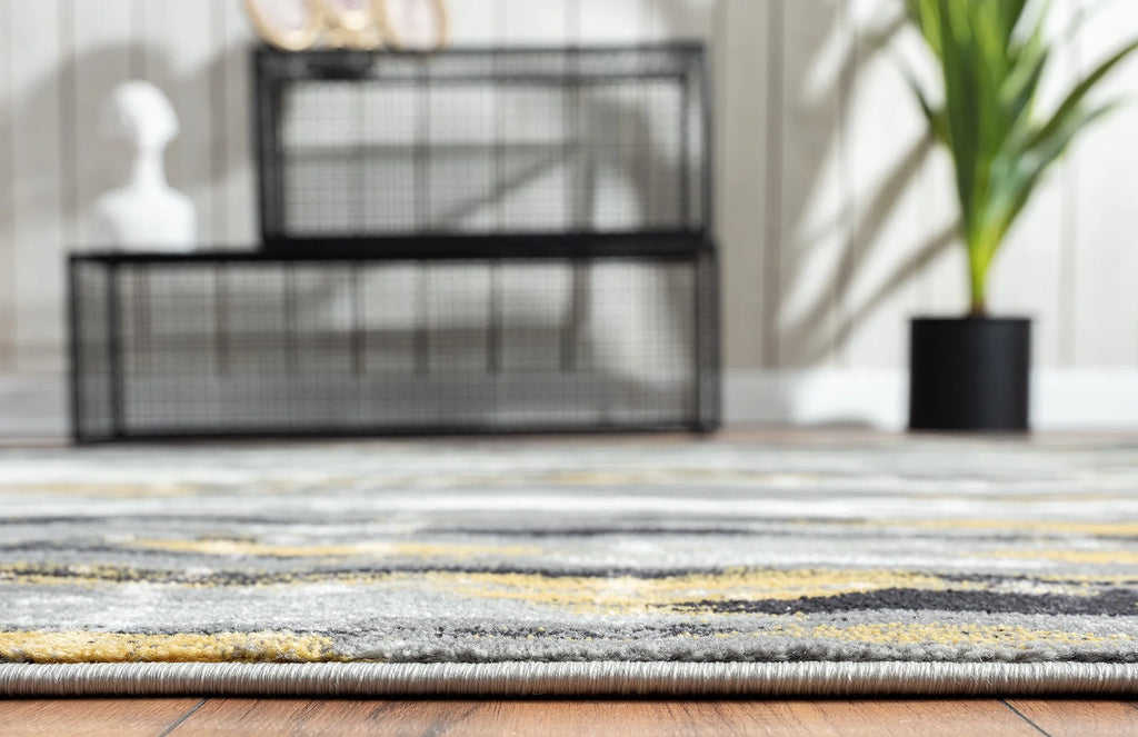 6 x 9 Grey Yellow Area Rug G177