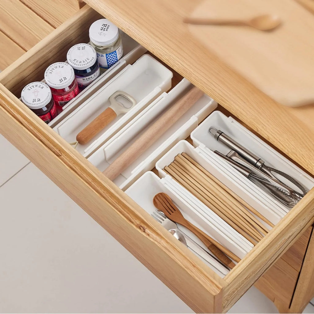 White 4pack Expandable Drawer Organizer Trays A318