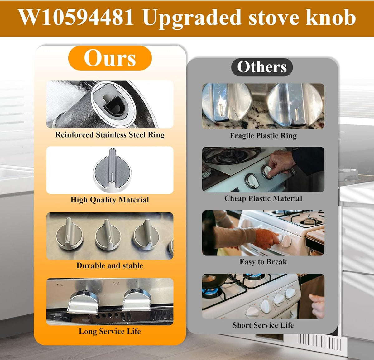 5 Pack Gas Stove Range Knobs A4180