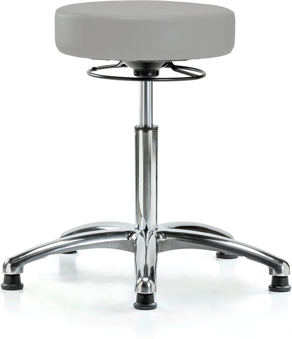 Chrome 360 Degree Adjustable Swivel Stool Imperial Blue Vinyl W720