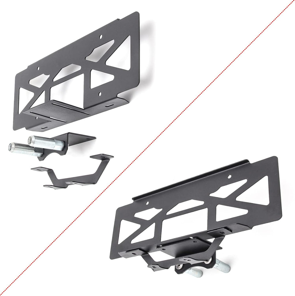 Rear Spare Tire Mount License Plate Relocation Bracket with 3rd Brake Light Mounting Bracket Kit for Jeep Wrangler JL 2018 2019 2020 2021 2022 Pack of 2 I137724