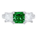 18K White Gold Three-Stone Ring SZ 7.75 M622309