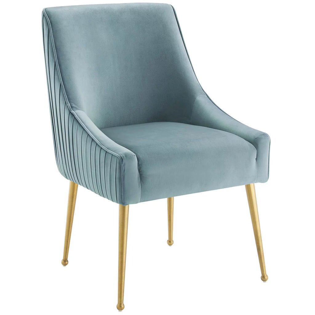 Light Blue Velvet Upholstered Dining Chair Set of 2 A170974