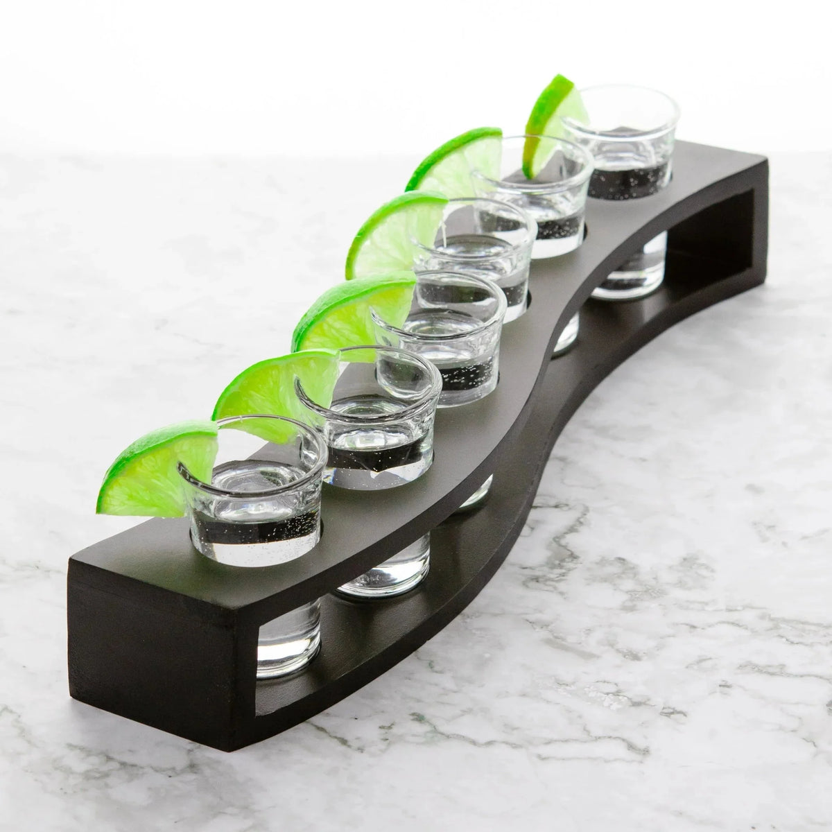 Shot Glasses Set of 6 with Wood Base T649