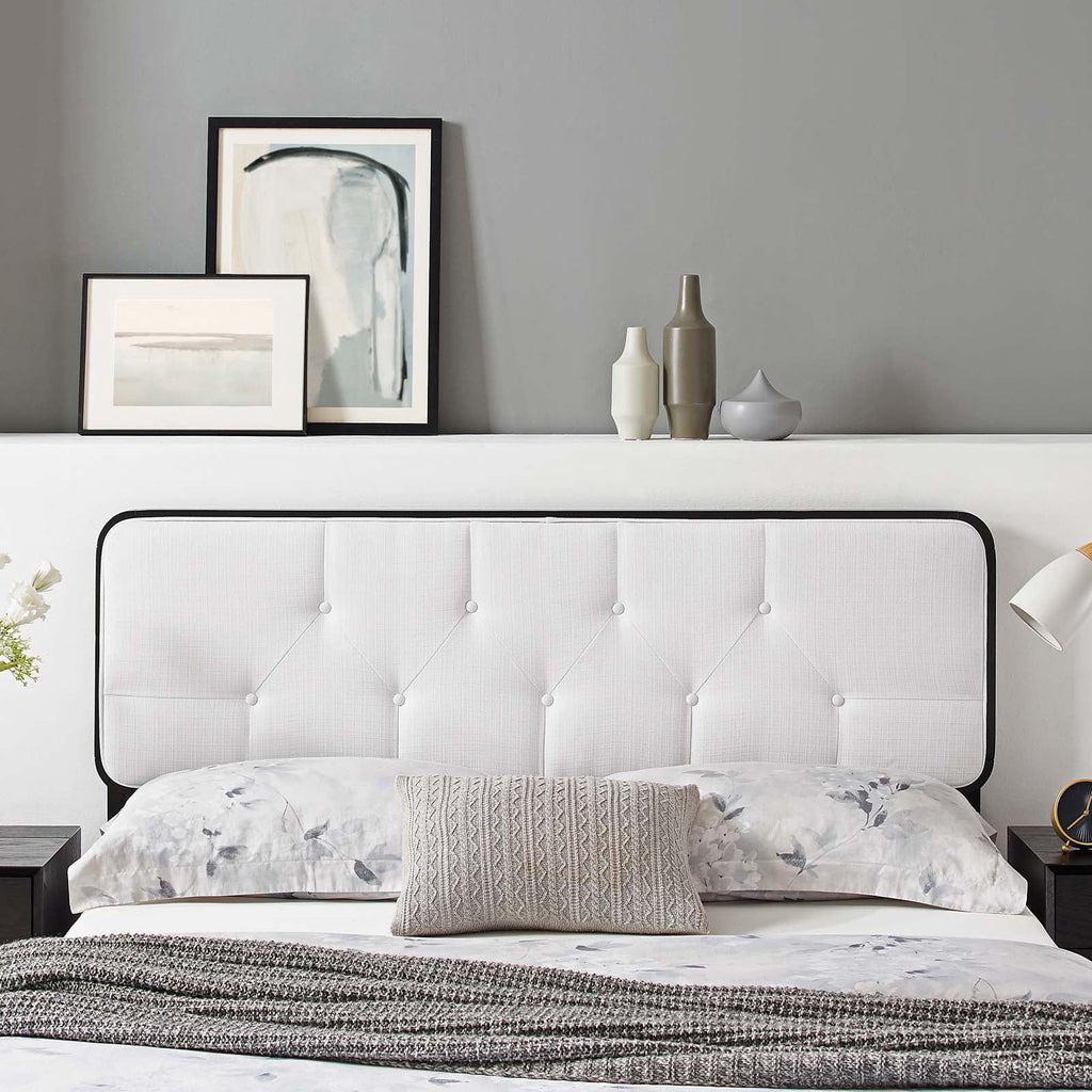 Tufted Twin Fabric and Wood Headboard H160