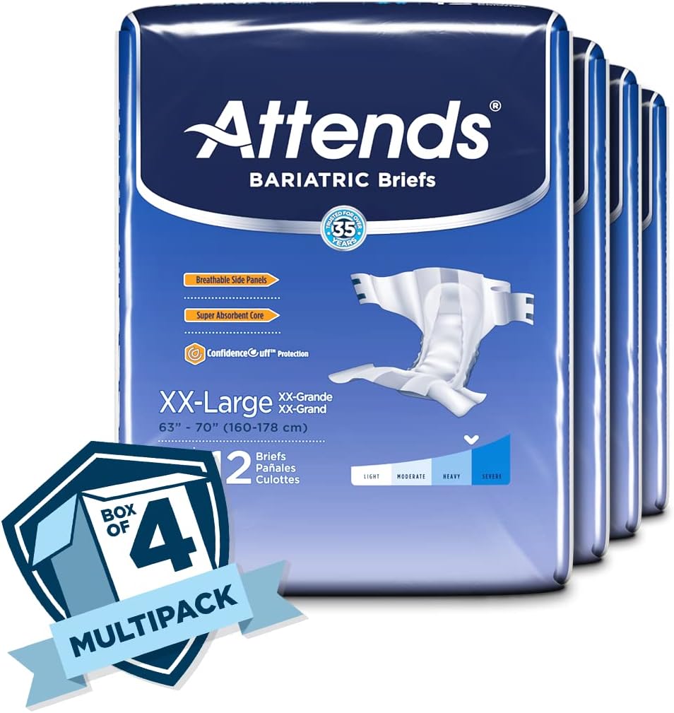 XX-Large Unisex Bariatric Briefs, 48 Count Pack of 2 W519