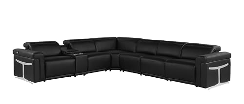 6-Piece Italian Leather Sectional Sofa with Power Reclining Seats J289