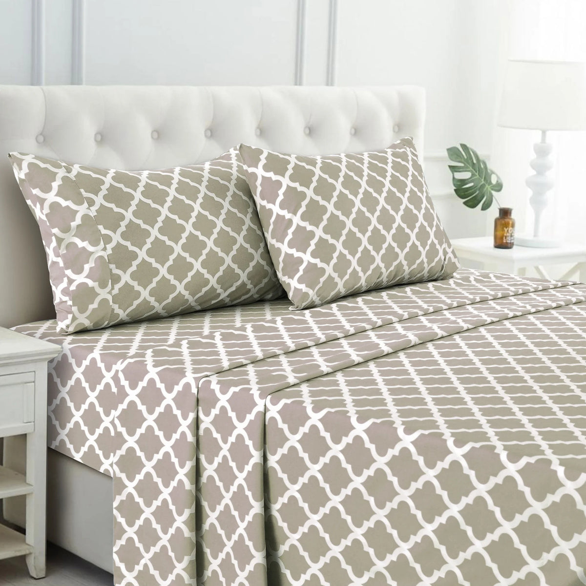 Queen Size 4 Piece Microfiber Deep Pocket Bed Sheets Set N623100