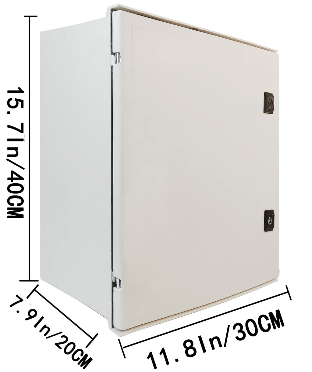 19.7×15.7×7.9 Fiberglass IP65 Weatherproof Wall-Mounted Electrical Enclosure Box P693204