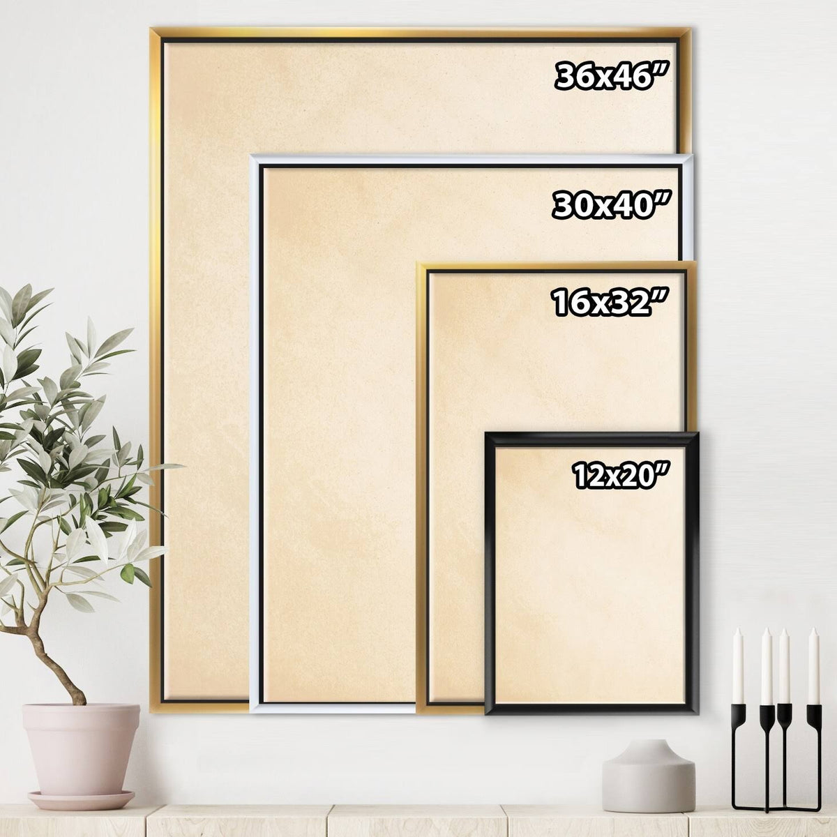 Nautical Coastal Framed Canvas - 34 in. Wide x 44 in. High - Gold K5469