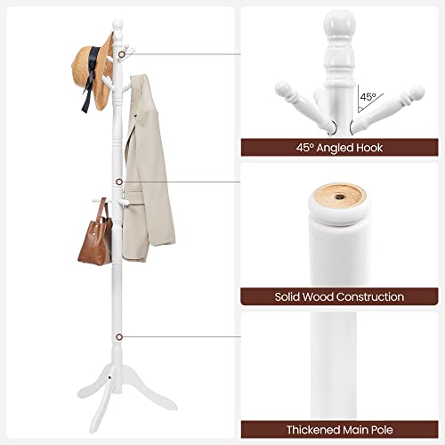Solid Wood Coat Rack with 10 Hooks B801790