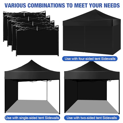 4 Pack 6.56 x 9.84 ft Blue Waterproof Canopy Sidewalls with Zipper Doors X207