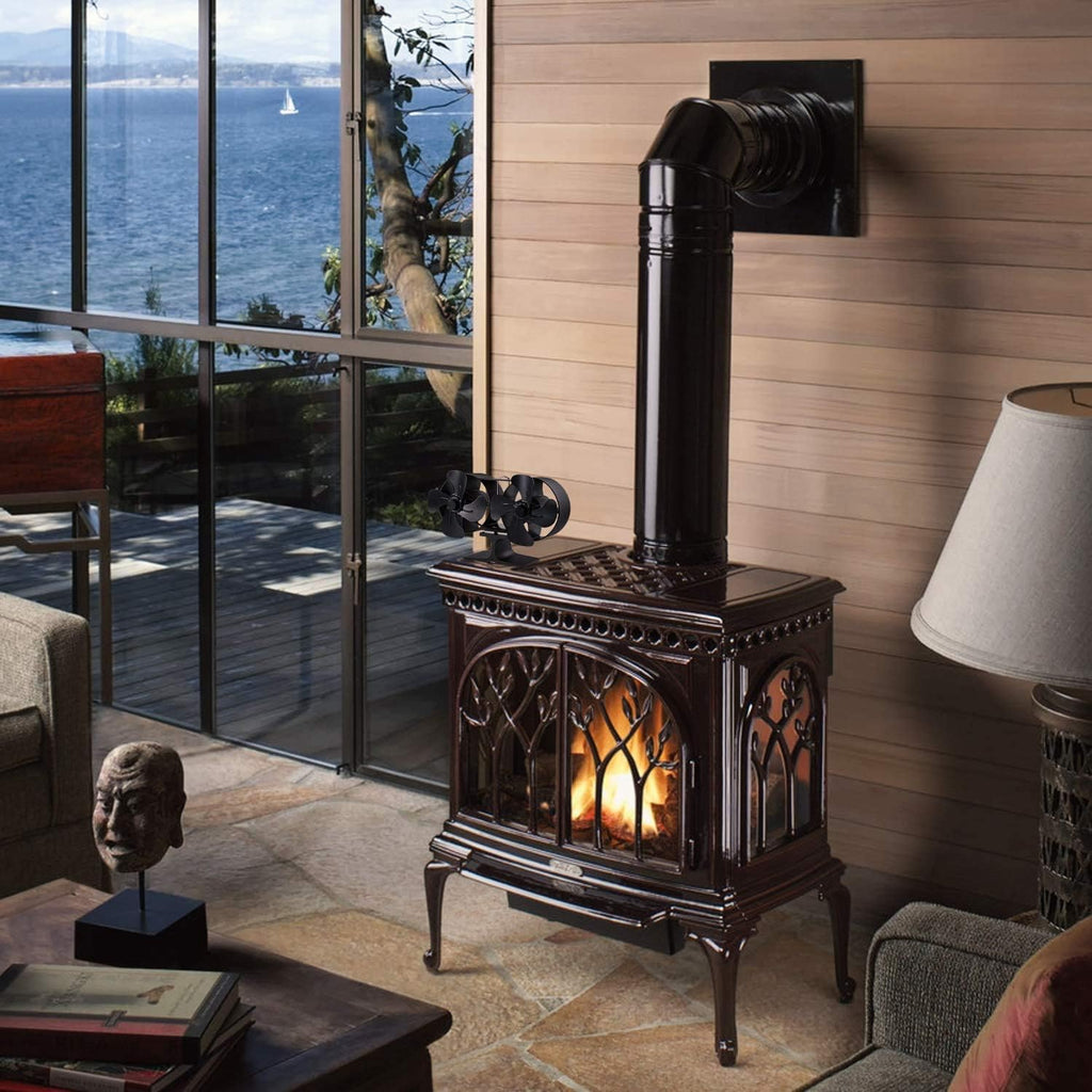 Wood Stove Fan with Thermometer Pack of 2 X444