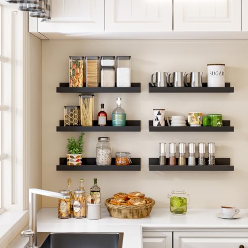 Rustic Brown Wall Shelves Set of 8 W17841
