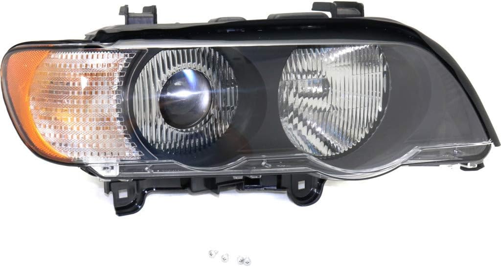 For BMW X5 Headlight Pair Driver and Passenger Side Black Housing G289108