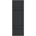 Black Western Red Cedar Board and Batten Shutters Pair O75449