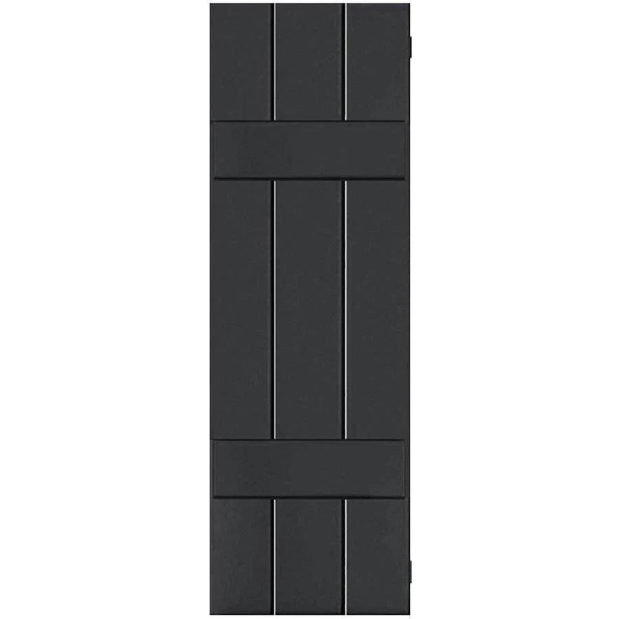Black Western Red Cedar Board and Batten Shutters Pair O75449