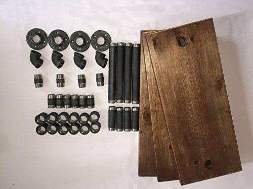 Industrial Pipe Bookcase Wall Shelf, Rustic Floating Wood Shelves 24'' Y3903
