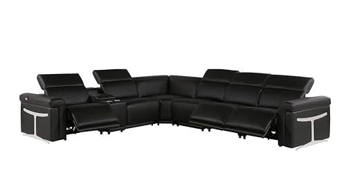 6-Piece Italian Leather Sectional Sofa with Power Reclining Seats J289