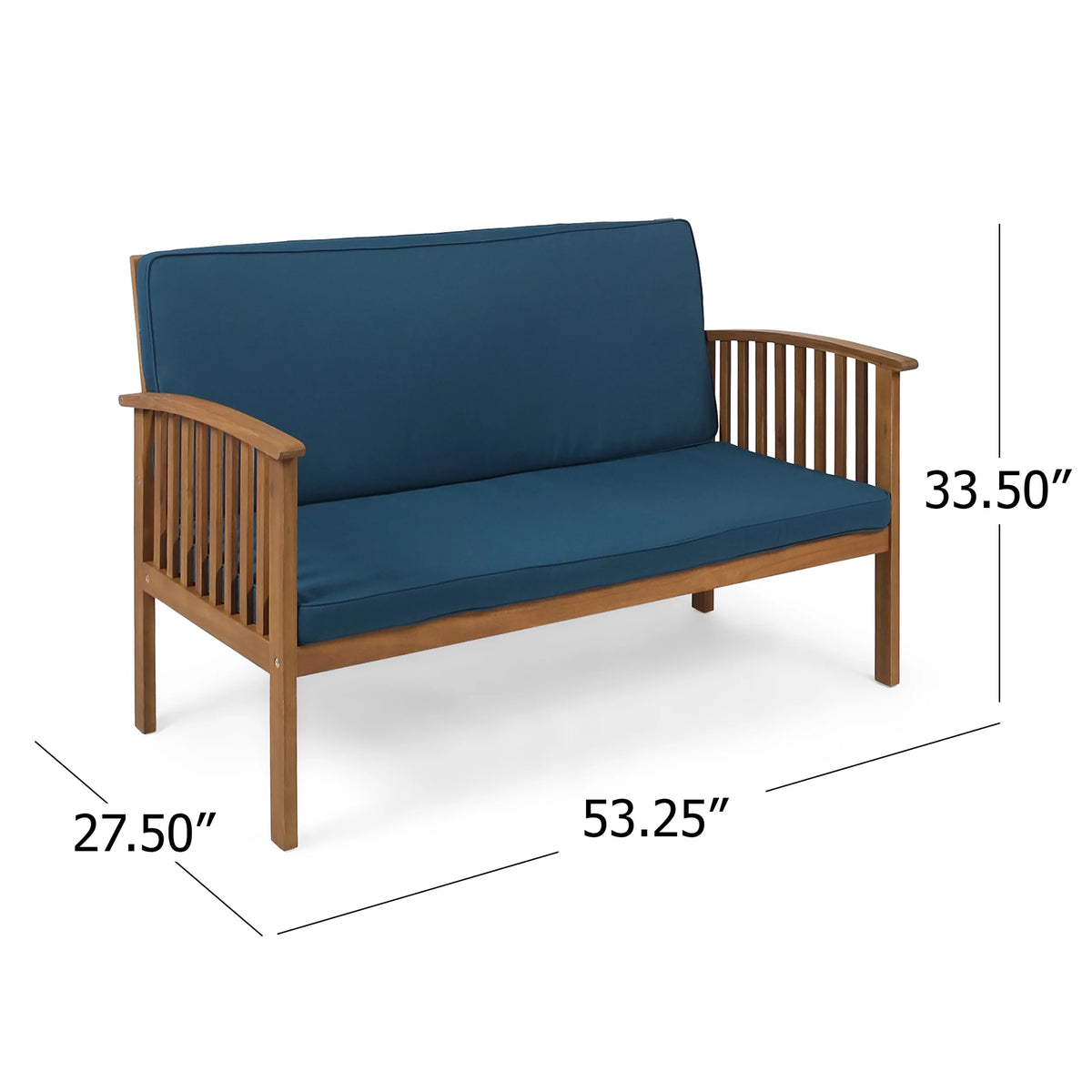 Acacia Wood Loveseat with Cushion Y1686