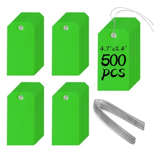 500 Plastic Shipping Tags with Wire E314