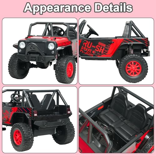 24V 5AH 2 Seater 4WD Electric Ride On Car with Remote Control (Red) D4442