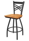 Pewter Swivel Stool with Medium Maple Seat S278585