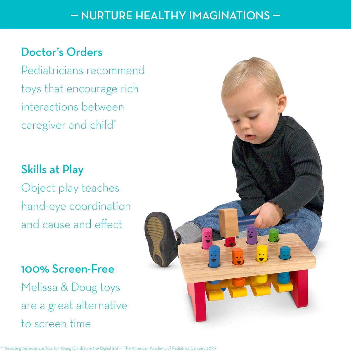 Wooden Pounding Bench Toy With Mallet B4294
