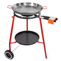 12 Servings Carbon Steel Outdoor Paella Pan Set with Burner and Legs W69492