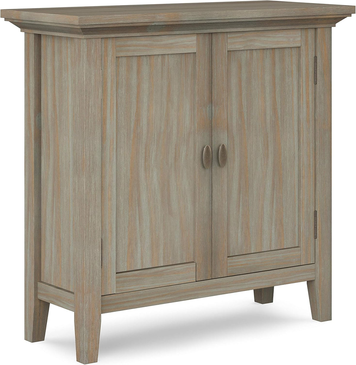 Hickory Brown Solid Wood Low Storage Cabinet with 2 Doors and 2 Adjustable Shelves S9188