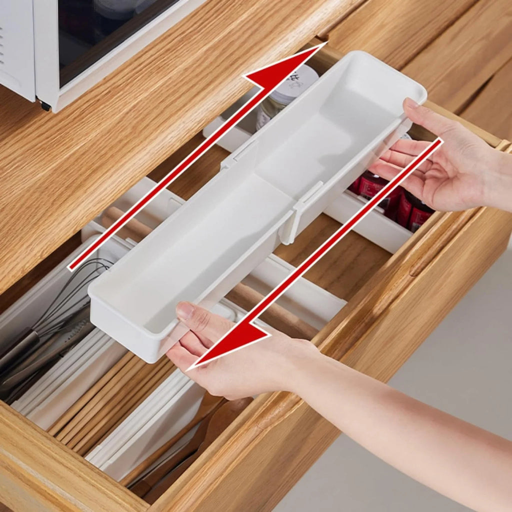White 4pack Expandable Drawer Organizer Trays A318