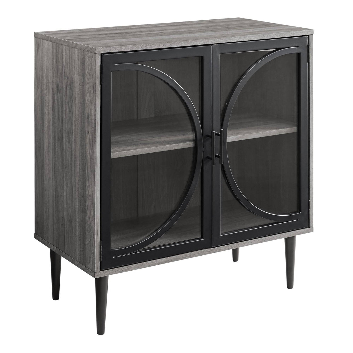 Metal and Glass Door Accent Console P53903