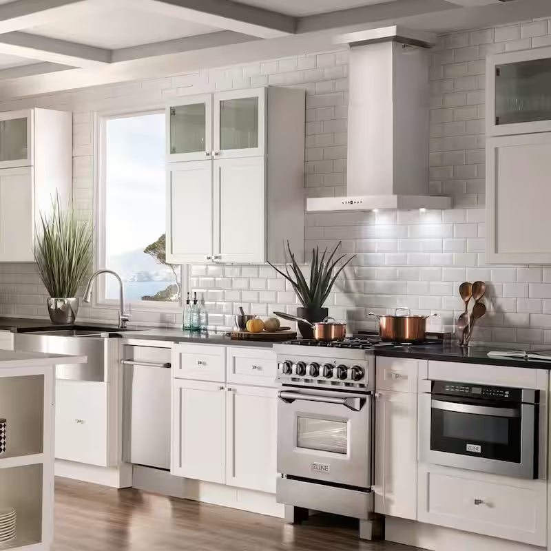24 in. 400 CFM Convertible Wall Mount Range Hood in Stainless Steel Z15375
