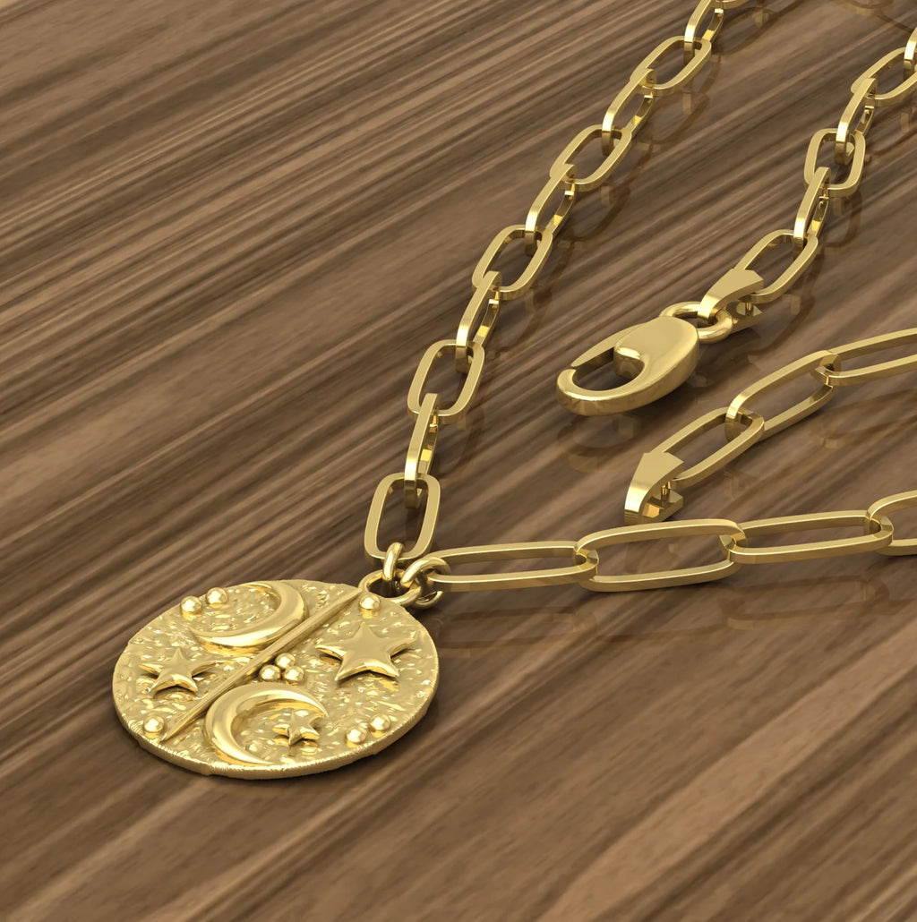 10K Yellow Gold Paperclip Chain Pendant Necklace M22185