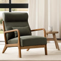 Mid-Century Modern Green Upholstered Accent Chair with Pillow C62308