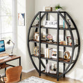 69" Tall 5 Tiers Rustic Brown Bookshelf B7305