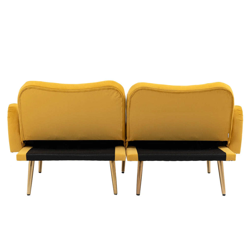 Velvet Love Seats Sofa with 2 Bolster Pillows Z78994