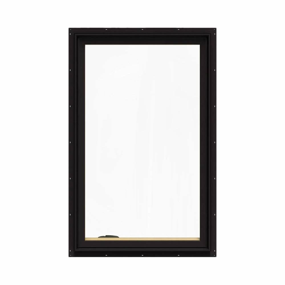 Black Painted Clad Wood Left-Handed Casement Window with Mesh Screen S294364