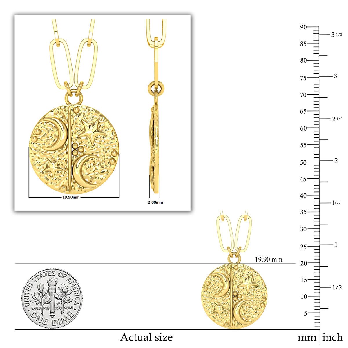 10K Yellow Gold Paperclip Chain Pendant Necklace M22185