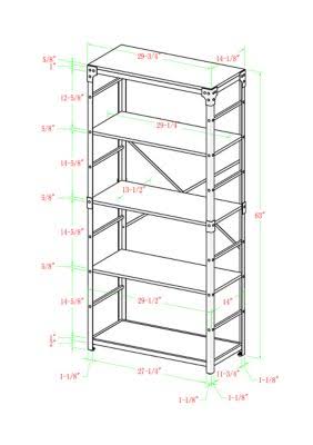 Grey Wash 4 Shelf Bookshelf E334029