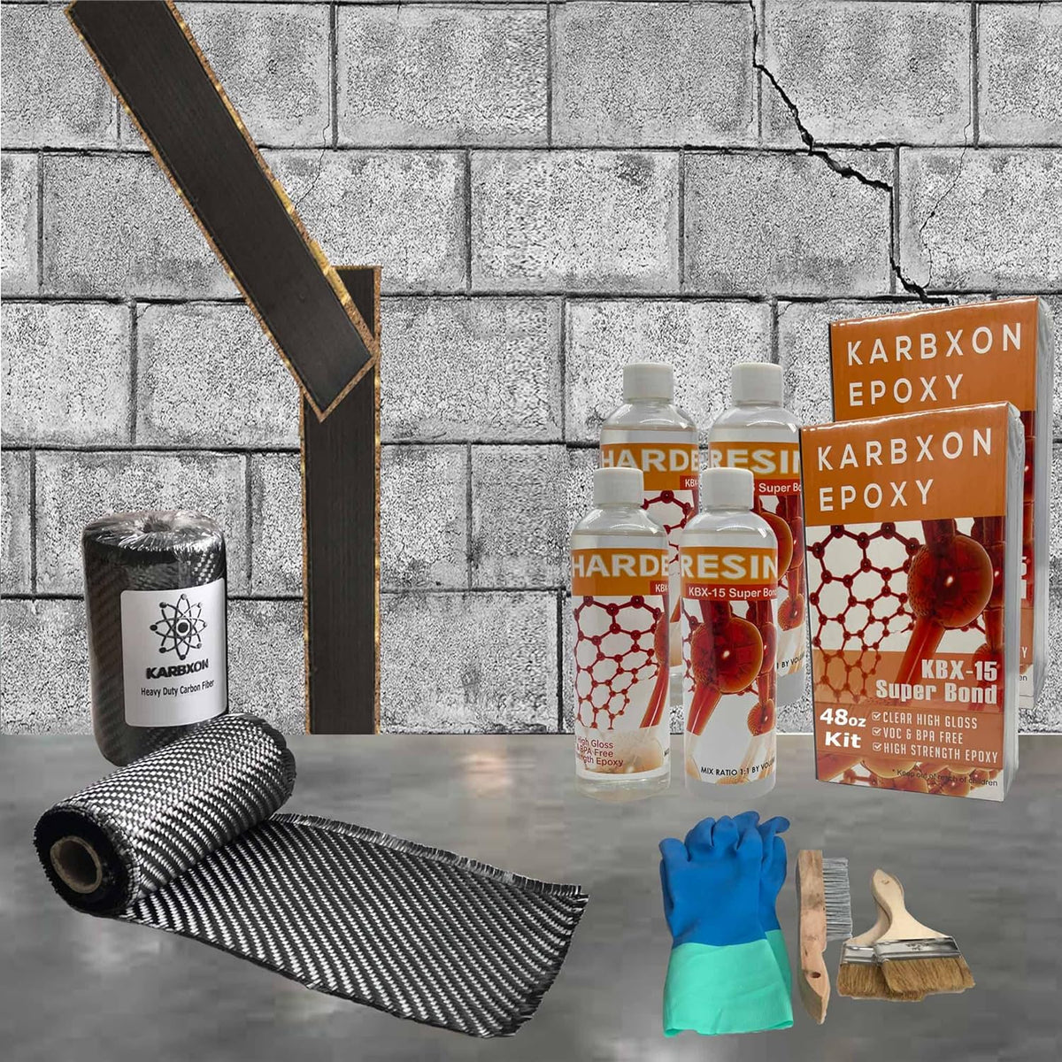 50 ft Carbon Fiber Wall Crack Repair Kit U70316