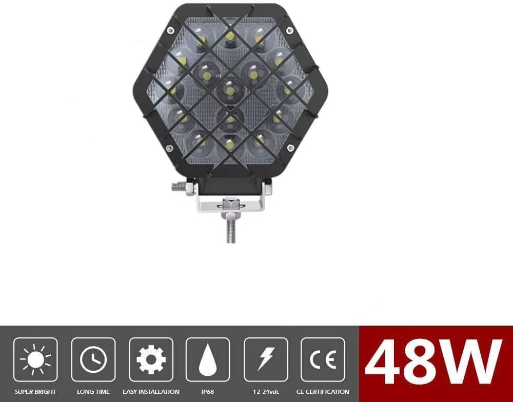 51W Round LED Off-Road Work Lights 4 Pcs Red L21117