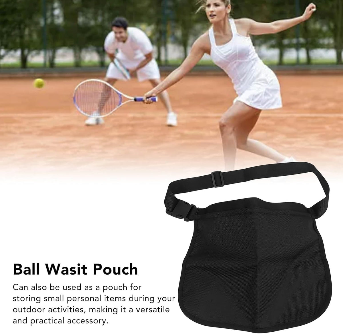 Black Oxford Cloth Waist Belt Bag Pouch B951