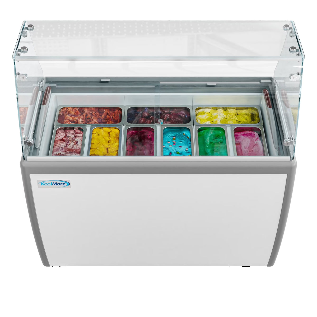 Gelato Dipping Cabinet Display Freezer with Sliding Glass Door and Sneeze Guard 13 cu. ft. R447264