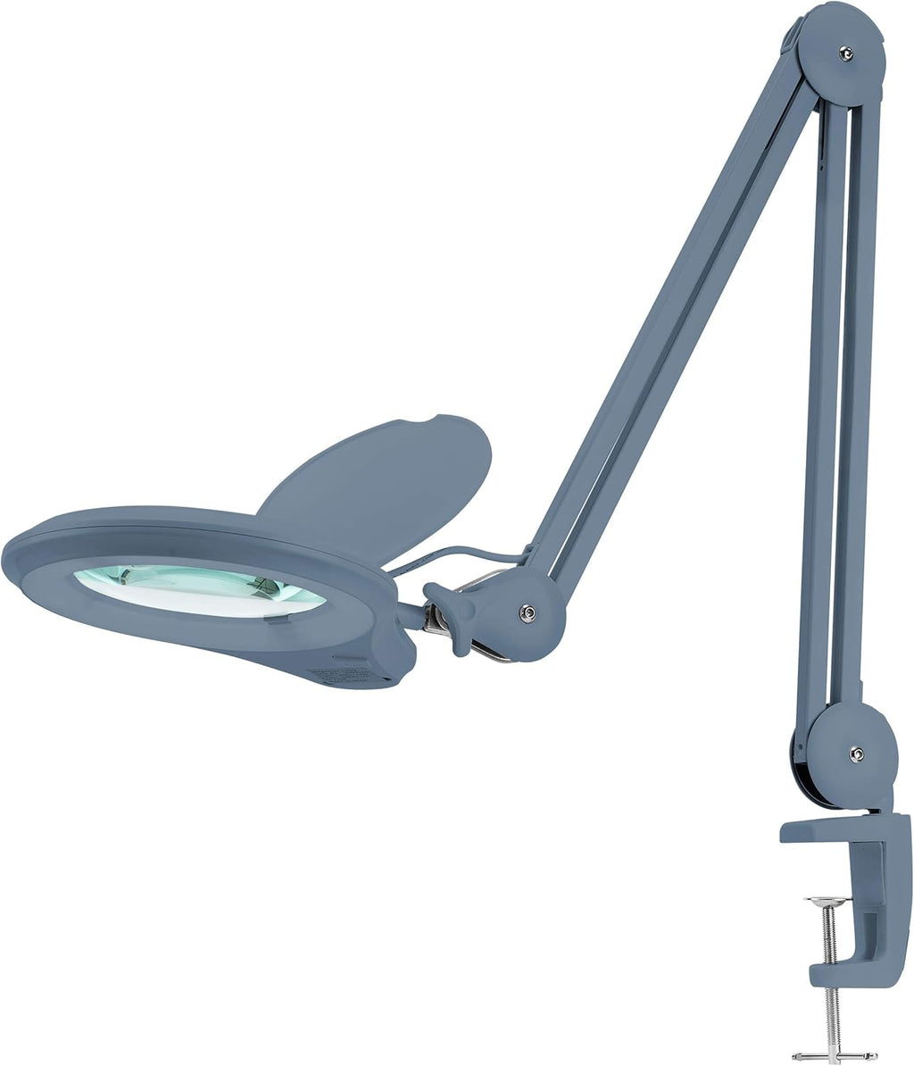Gray 5 Inches Diameter Lens LED Magnifying Lamp with Clamp B842