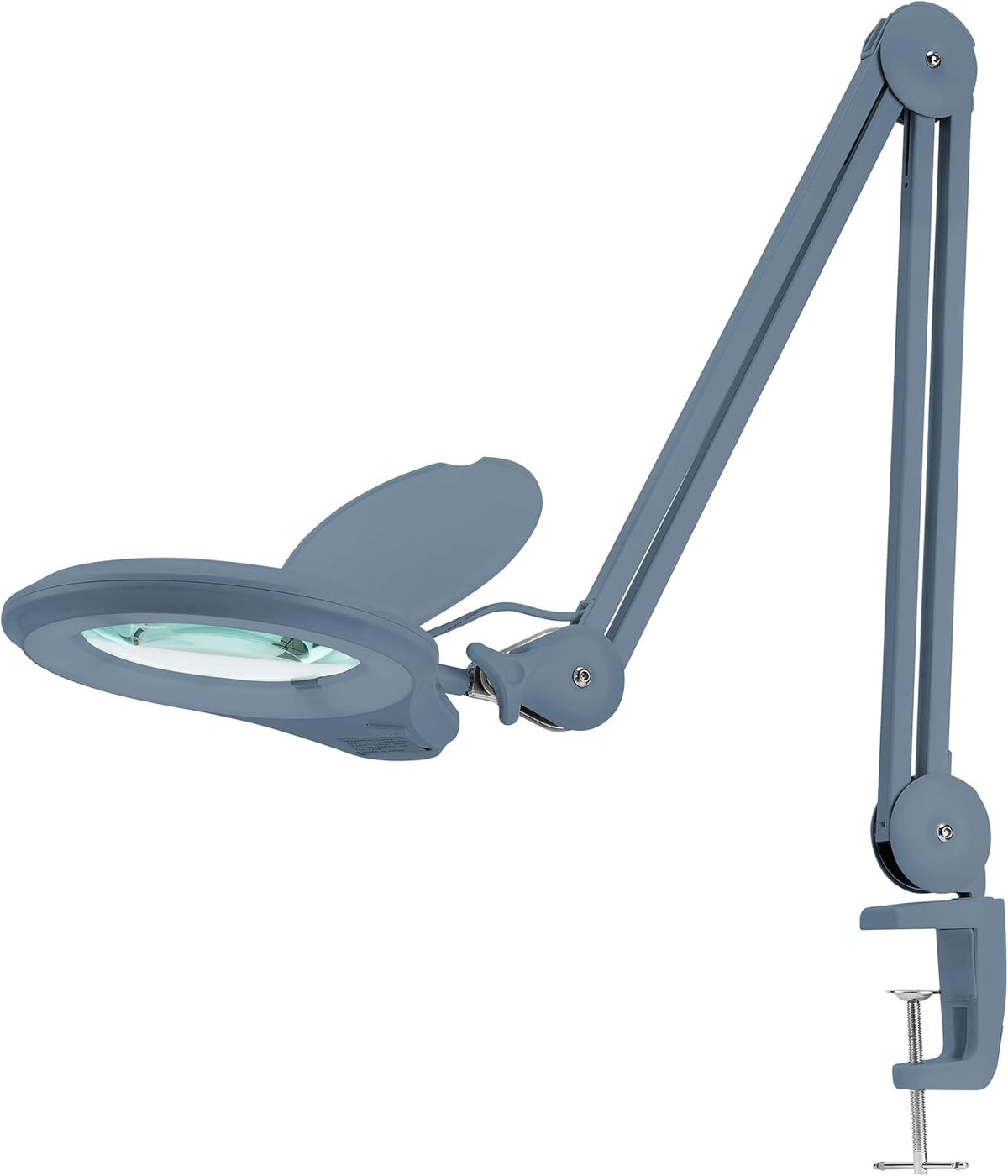 Gray 5 Inches Diameter Lens LED Magnifying Lamp with Clamp B842